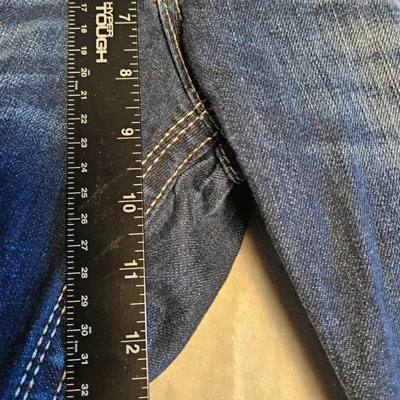 Rock Revival Gwen Capri Women's Raw Hem Flap Pocket Thick Stitch Denim Size 31 - Picture 11 of 11